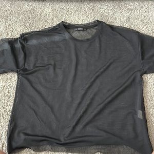 Black mesh crop top. Small